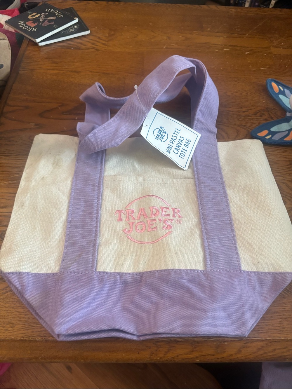 Trader Joe’s mini lavender tote nwt